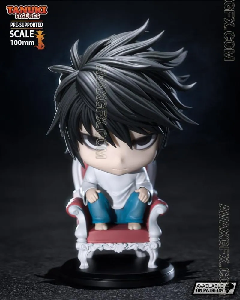 L - Death Note - Chibi - STL 3D Model