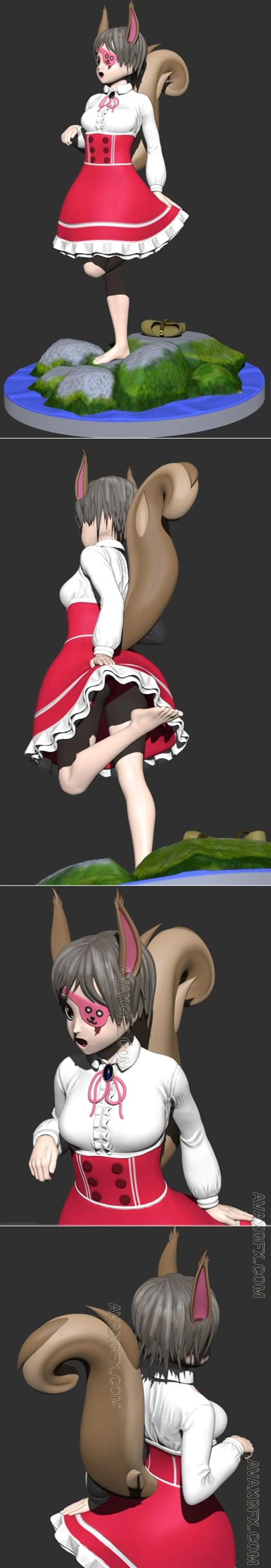 Squirrel girl - OBJ 3D Model