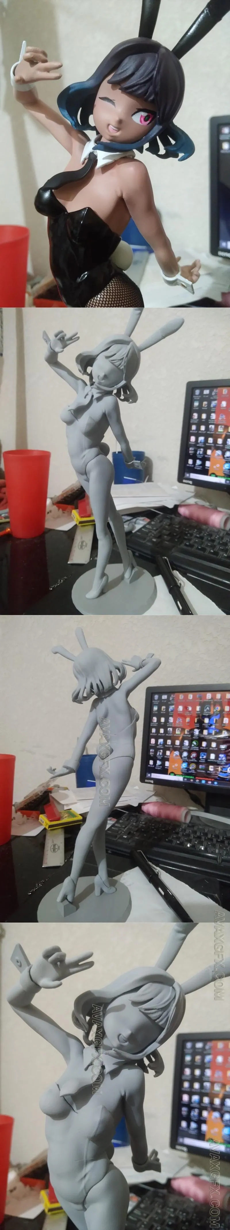 Generic anime bunny girl 001 - STL 3D Model
