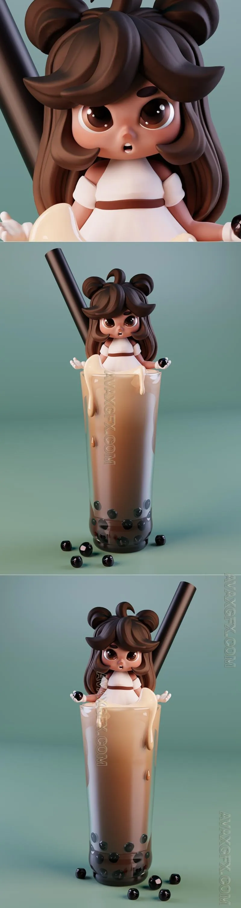 Boba Girl - STL 3D Model