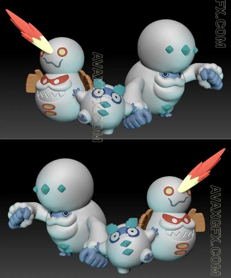 Pokemon Galarian Darumaka Darmanitan - STL 3D Model