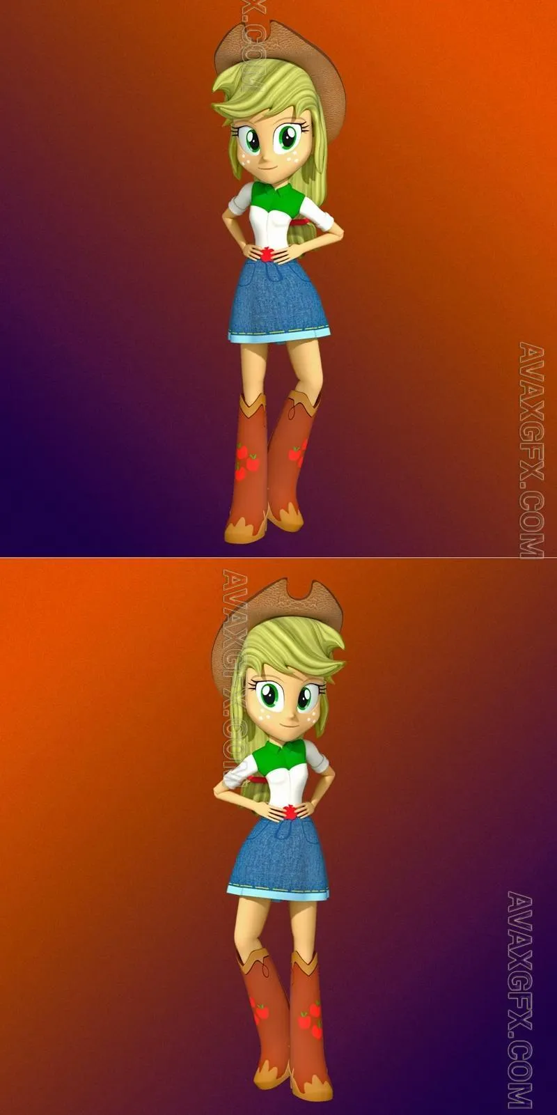 Apple Jack Mlp Equestria Girls - STL 3D Model