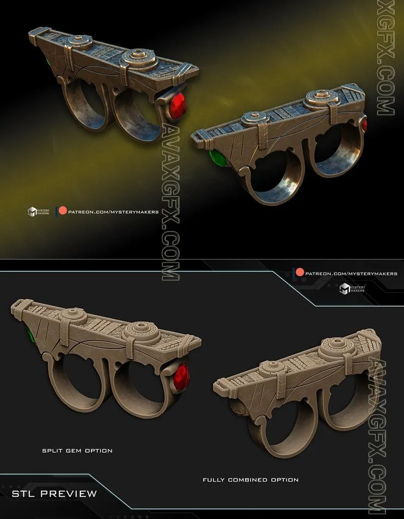Cassandra sling ring - STL 3D Model