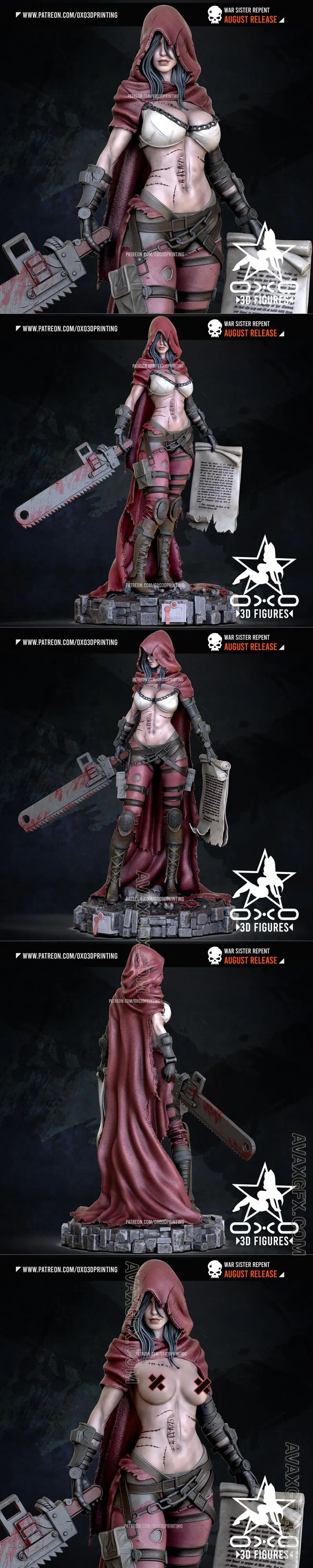 OXO3D Figures - War Sister Repent - STL 3D Model