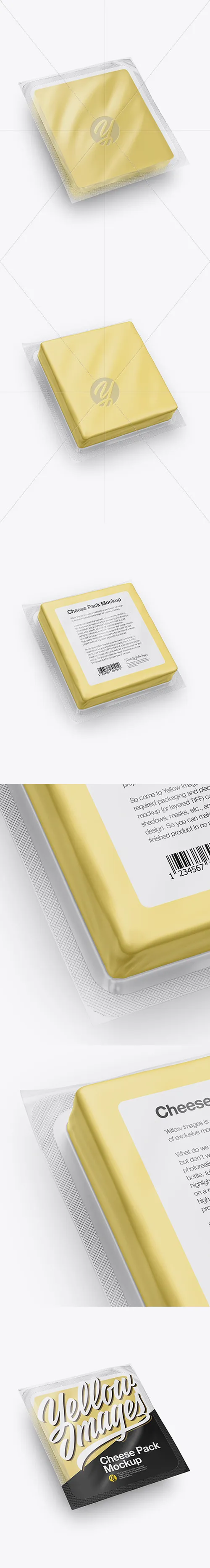 Cheese Pack Mockup - Front & Back Views (High-Angle Shot) 27797