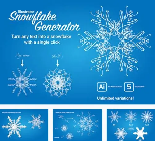 Text Snowflake Generator for Illustrator - LVBTMUA