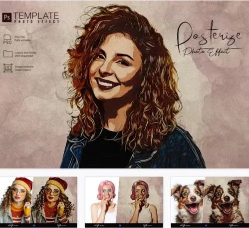 Posterize Photo Effect Template Photoshop - KVZHDZ9