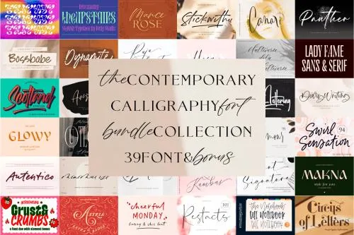 The Contemporary Calligraphy Font Bundle - 39 Premium Fonts