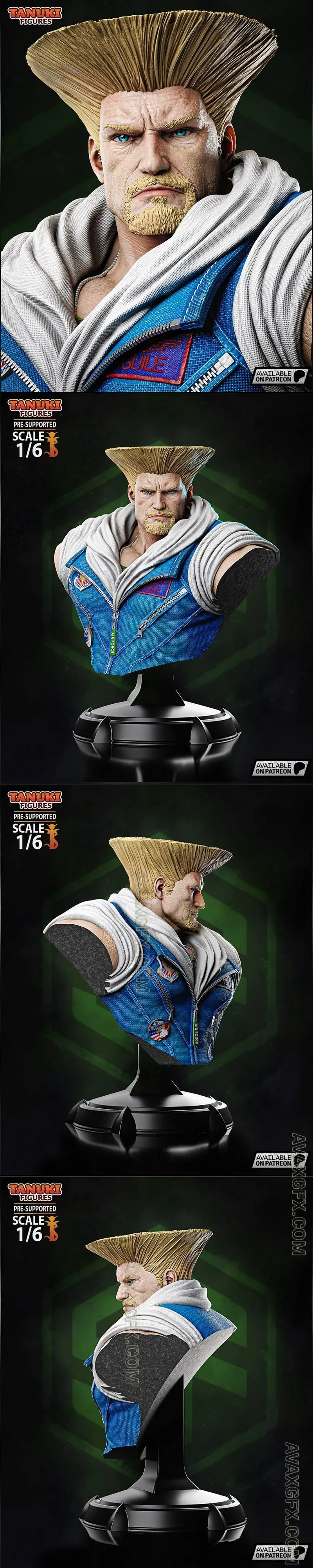 Guile Bust Tanuki Figures - STL 3D Model