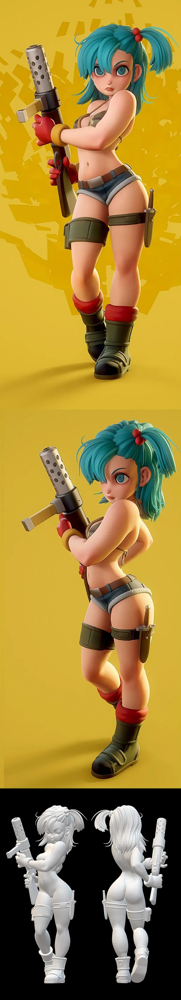 Bulma Sexy – Dragon Ball – Anime Character Figure – 3D Print