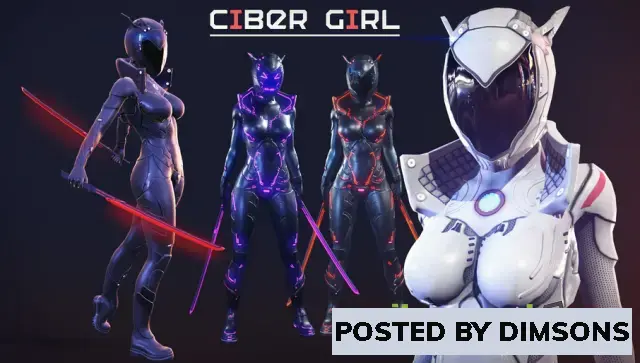 Unreal Engine Characters Ciber Girl v4.23+