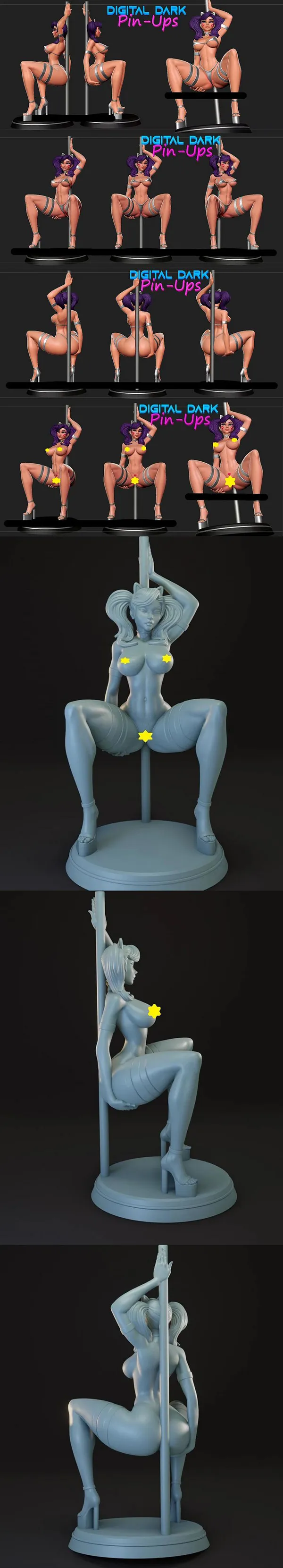 Digital Dark Pin-Ups – Poledancer Girl – 3D Print