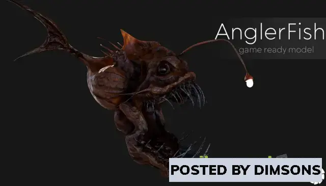 Unreal Engine Characters Fish low poly model / Anglerfish lowpoly / ocean horror / monster fish #...