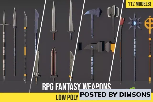 Unity 3D-Models Low Poly RPG Fantasy Weapons v1.0