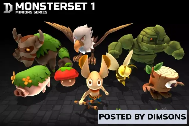 Unity 3D-Models Minions Series - Monsterset 01 v1.5