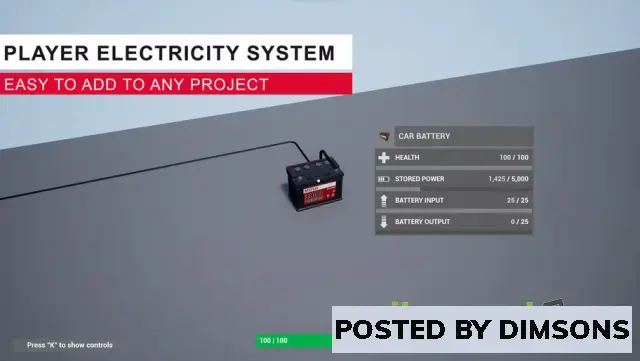 Unreal Engine Blueprints Player Electricity System v5.3