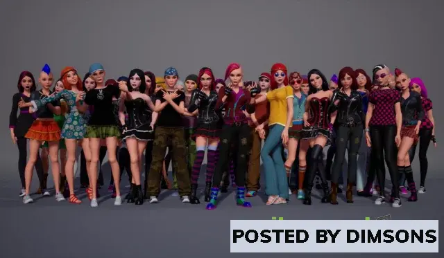 Unreal Engine Characters Subculture Girl v4.19+