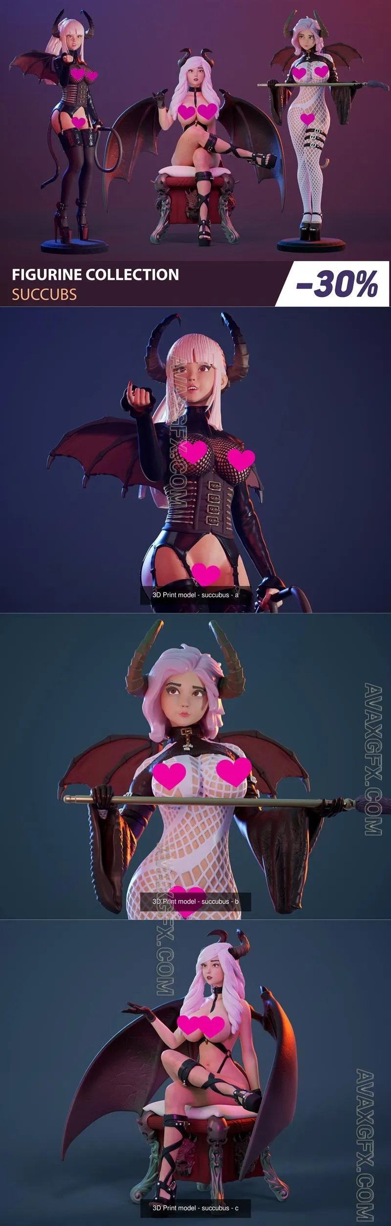 Figurine Collection - Succubus - STL 3D Model