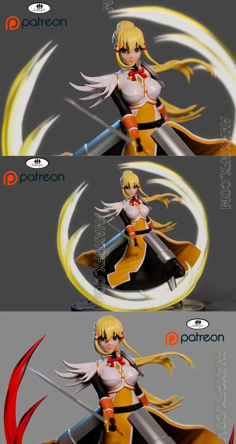 Anime Girls - Darkness (Kono Suba) - STL 3D Model