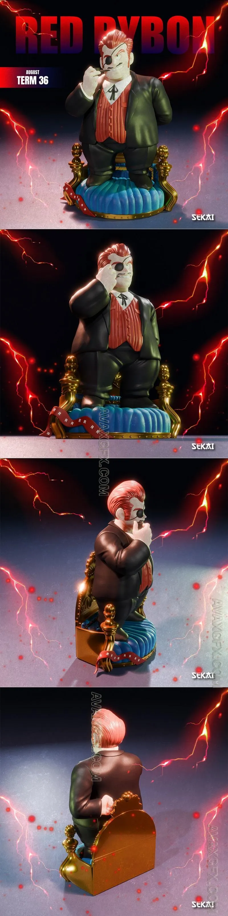 Sekai - Red Rybon - STL 3D Model