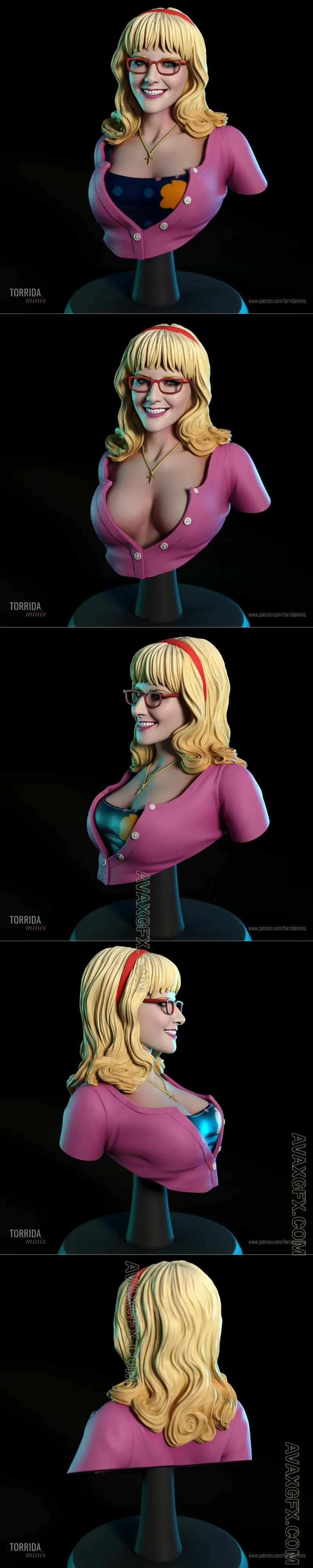 Torrida Minis - Bernadette Bust - STL 3D Model