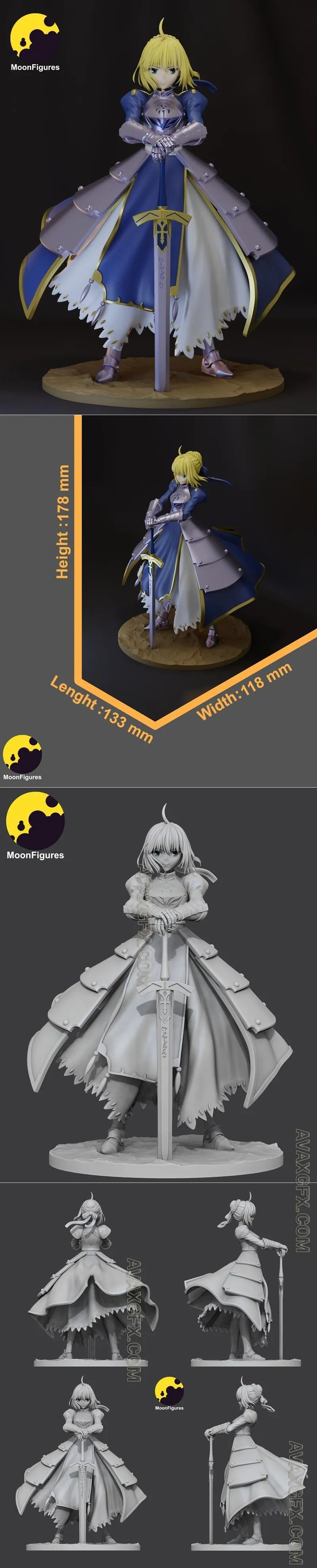 MoonFigures - Saber - STL 3D Model