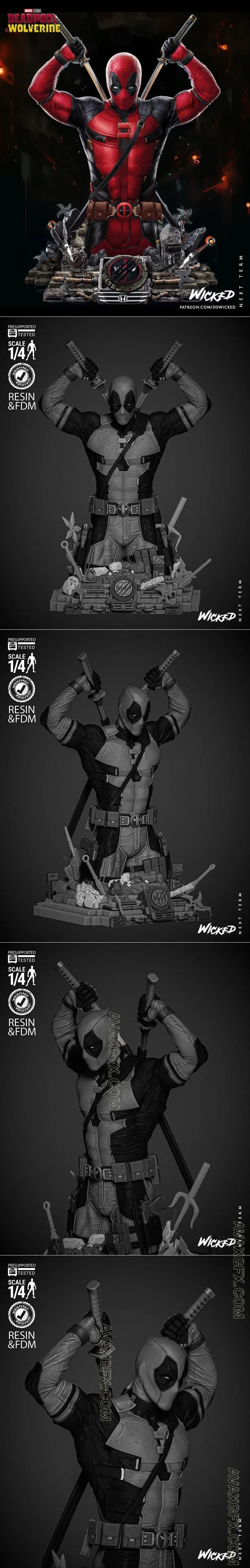 WICKED - Deadpool 2024 Bust - STL 3D Model