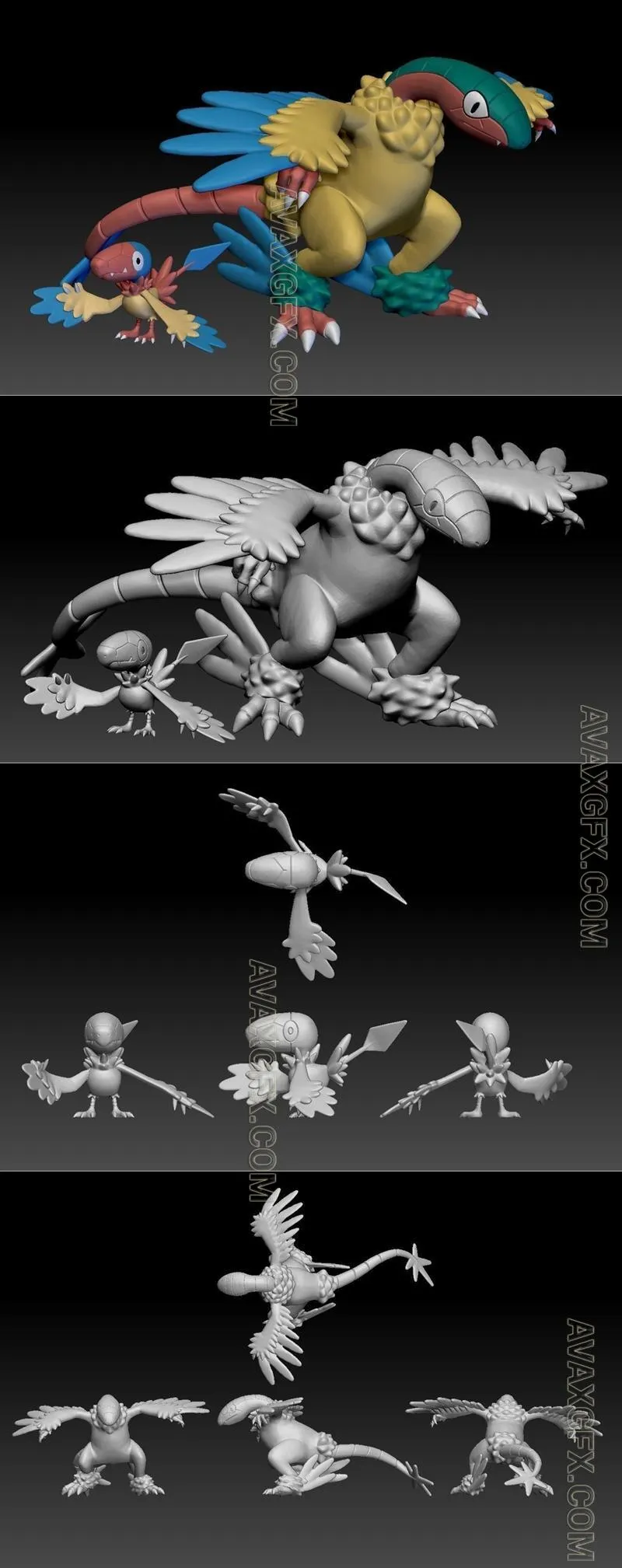 Pokemon Archen Archeops - STL 3D Model