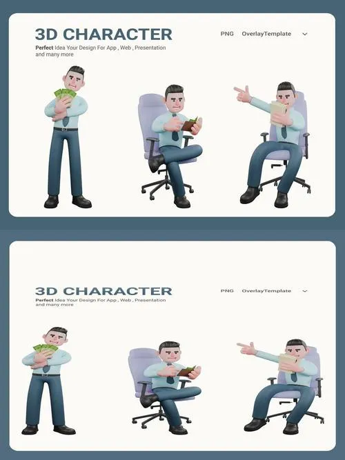 High-Resolution Financial Analyst 3D Character 76VSQVE