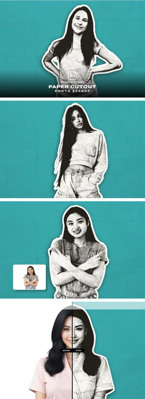 Paper Cutout Photo Effect - 3UY3F3N