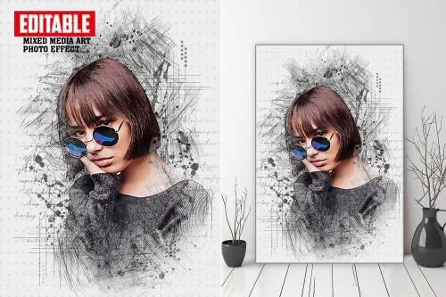 Watercolor Mixed Media Art Effect