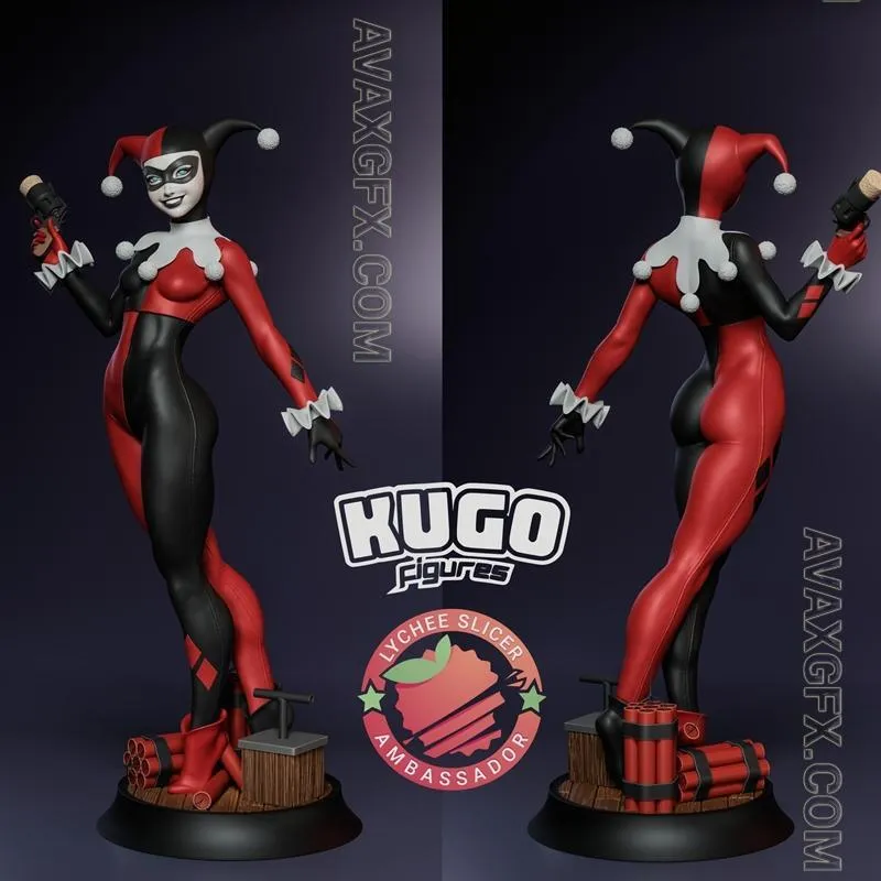 KuGo Figures - Harley Quinn - STL 3D Model