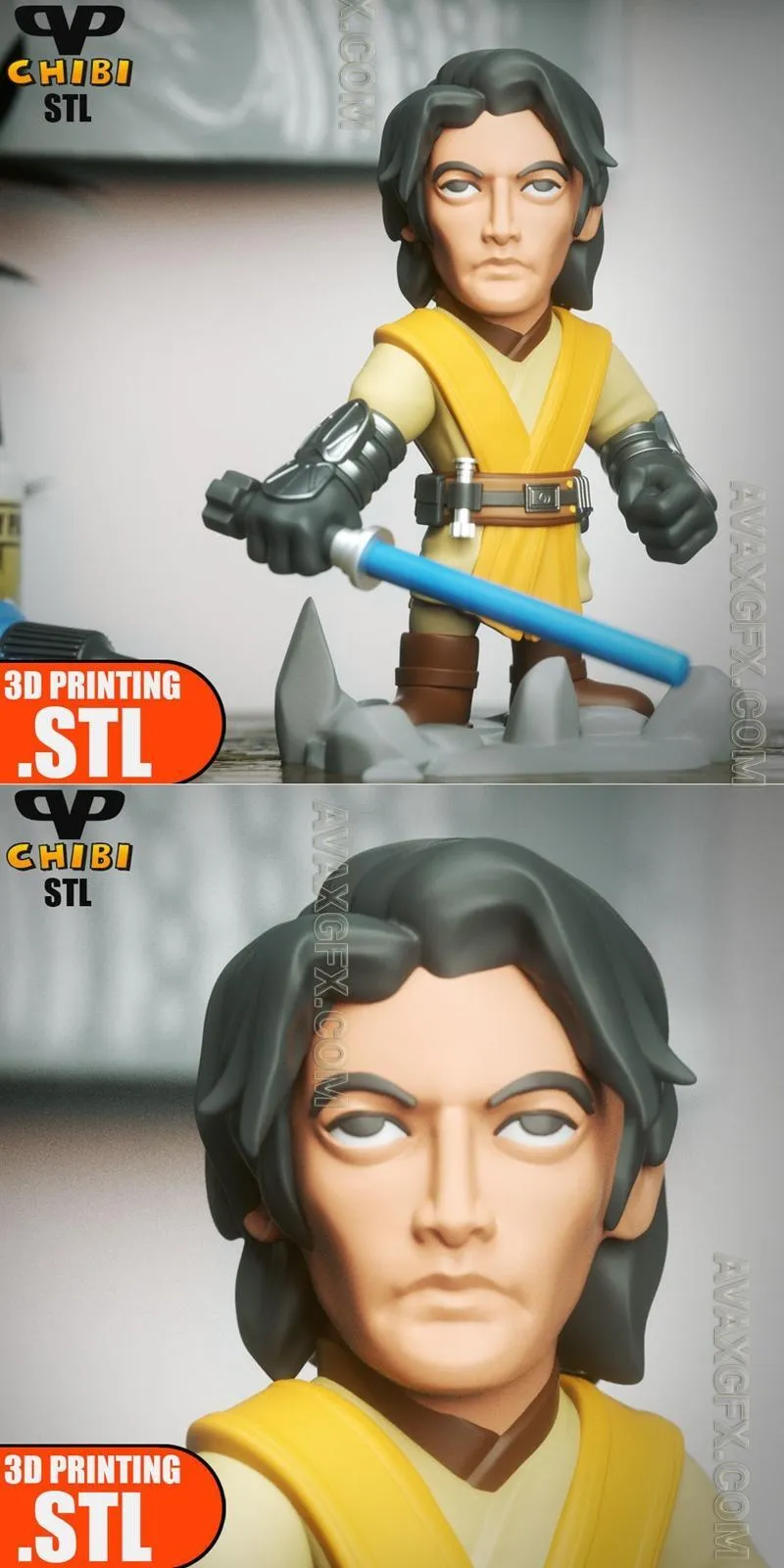 Jedi Master Sol Chibi - STL 3D Model