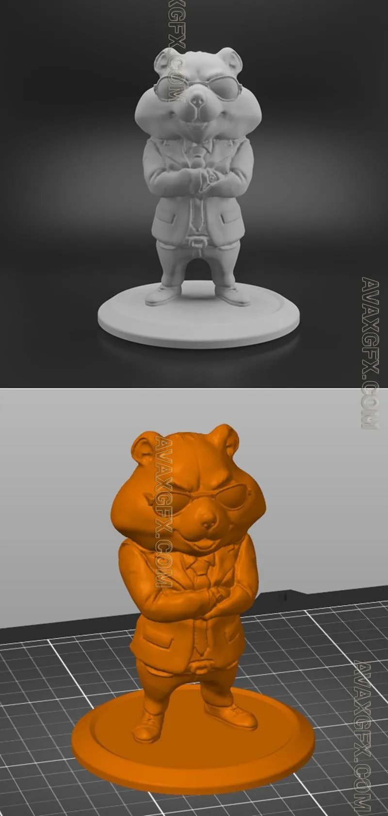 Master Hamster Kombat Statue - STL 3D Model