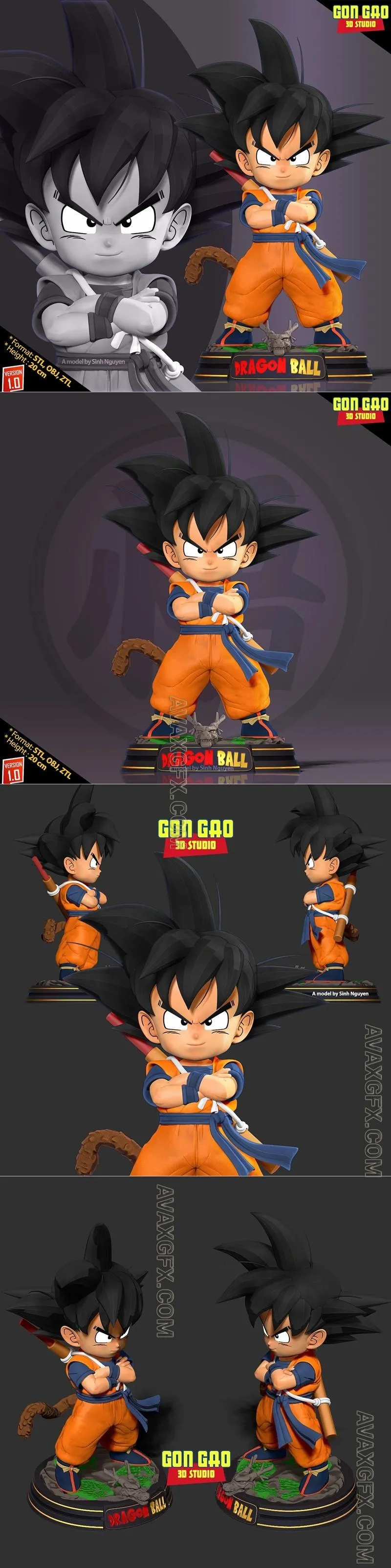 Kid Songoku Dragon Ball Fanart - STL 3D Model
