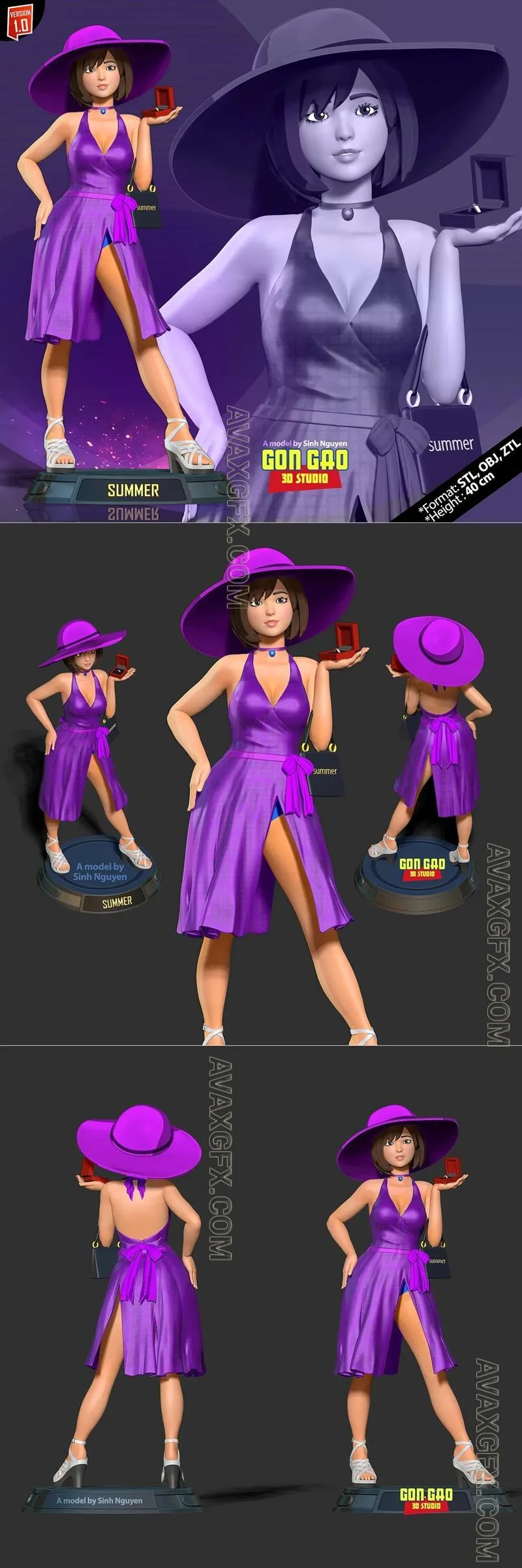 The Girl Shopping - STL 3D Model