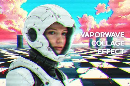 Vaporwave Collage Photo Effect - KW2HRDA