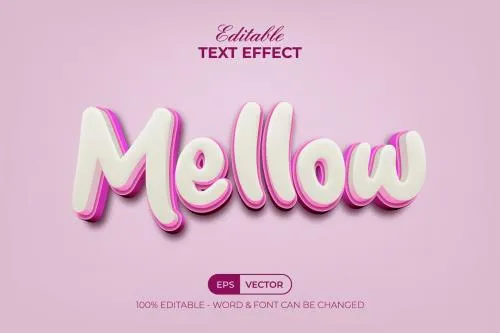 Mellow Text Effect Pink Style - 282451478