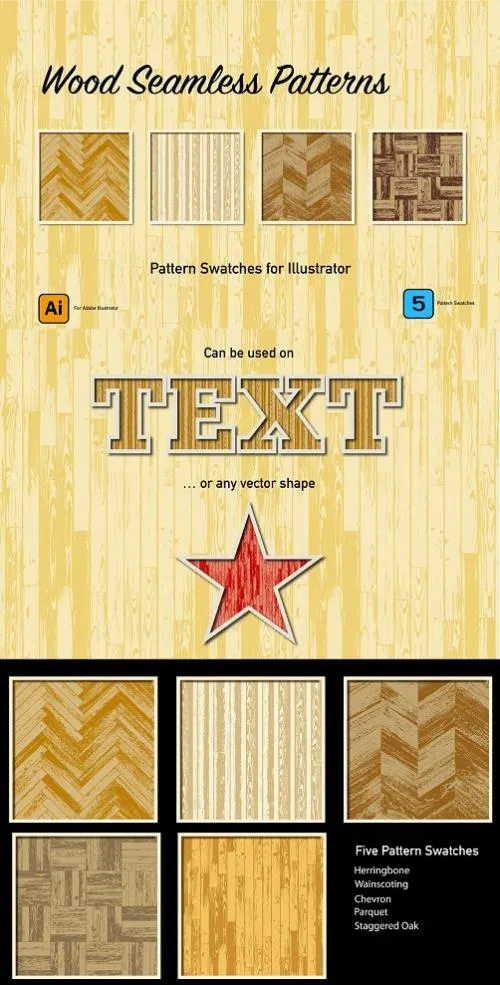 Seamless Wood Patterns for Illustrator - WXG4ZPA