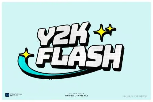 Halftone Y2K Style Text Effect - SK6SNX9