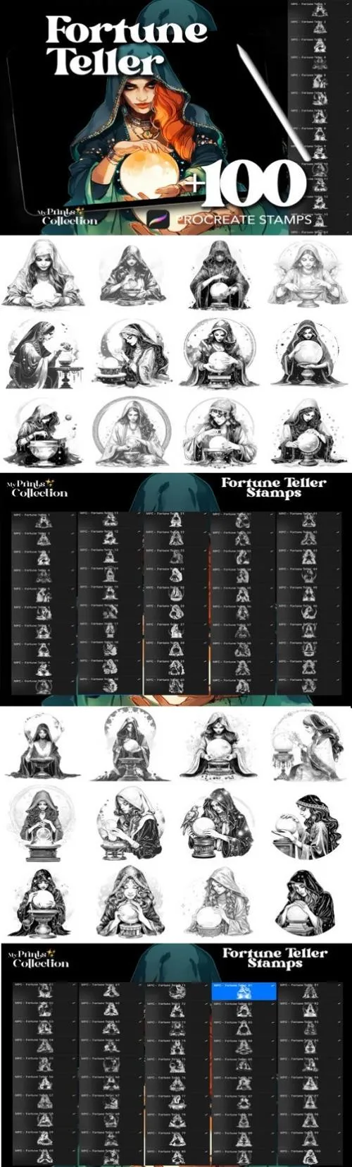 100+ Procreate Fortune Teller Stamps