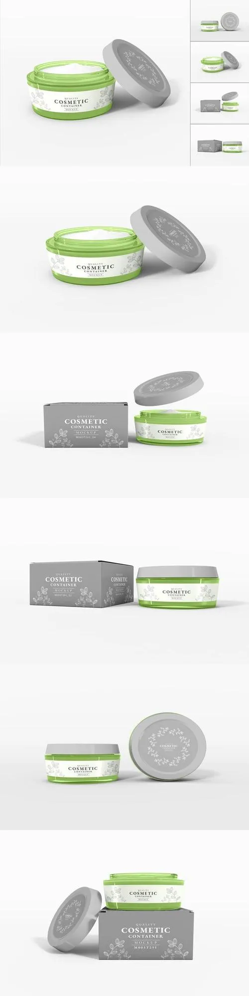 Glossy Cosmetic Cream Container Branding Mockup Se JFKEZEC