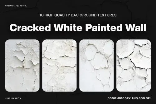 10 Cracked White Painted Wall Texture - ZZDZEYL