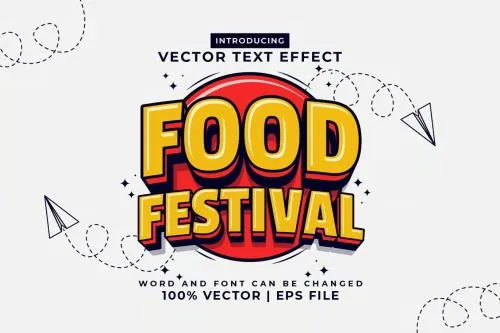 Food Festival Vector Editable Text Effect WSNR3WU