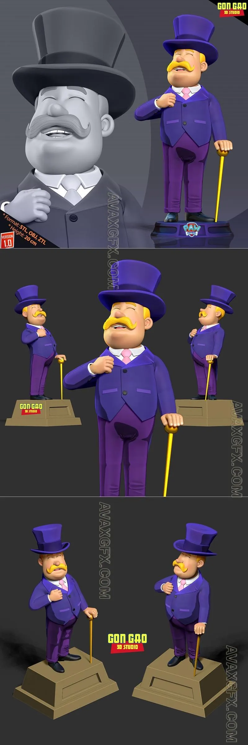 Mayor Humdinger Paw Patrol Fanart - STL 3D Model