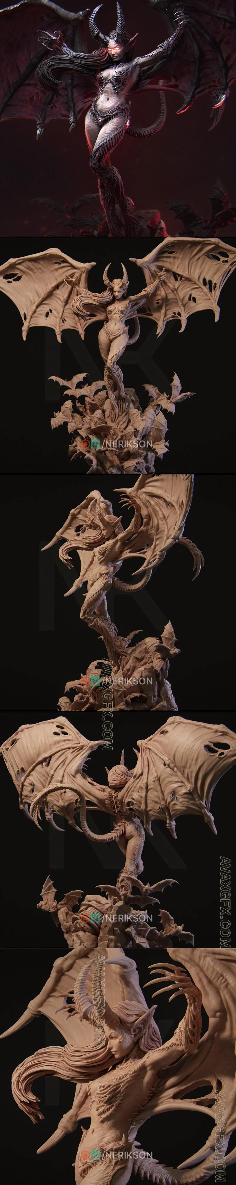 Nerikson - Rylana the Succubus - STL 3D Model