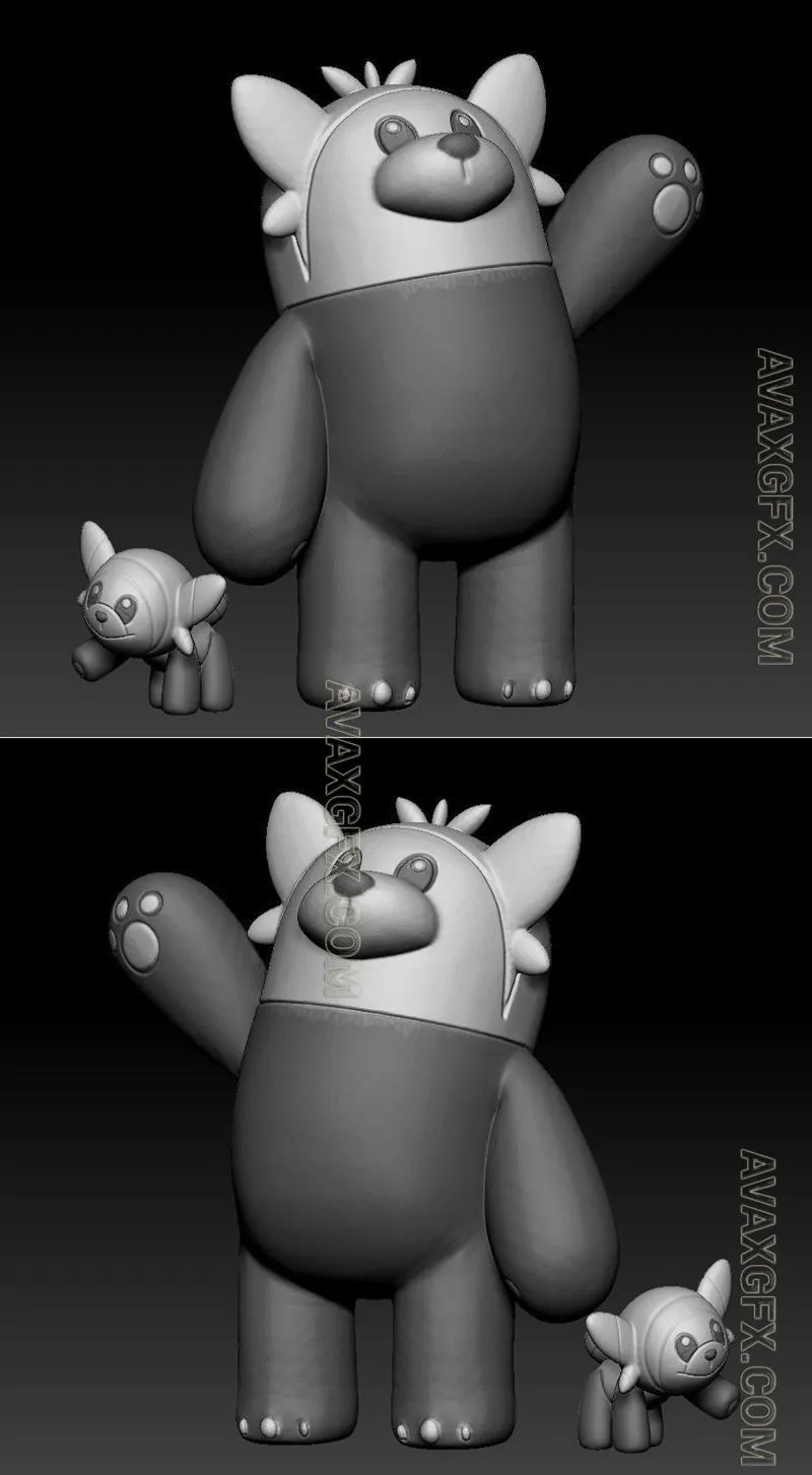 Pokemon Stufful and Bewear - STL 3D Model