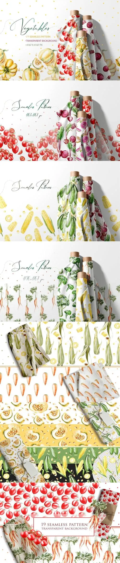Watercolor Vegetables Pattern CKKXKK2