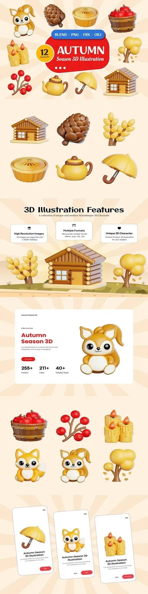 Autumn Season 3D Illustration ZBVXBCN
