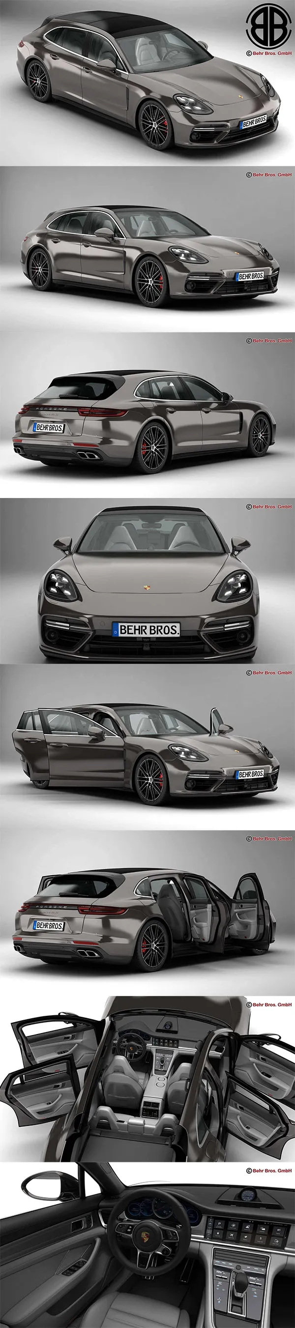 Porsche Panamera Sport Turismo Turbo 2018 3D Model